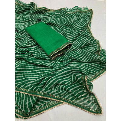 green-white-printed-georgette-saree-with-sequins-border