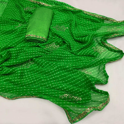 green-printed-georgette-saree-with-lace-border-5