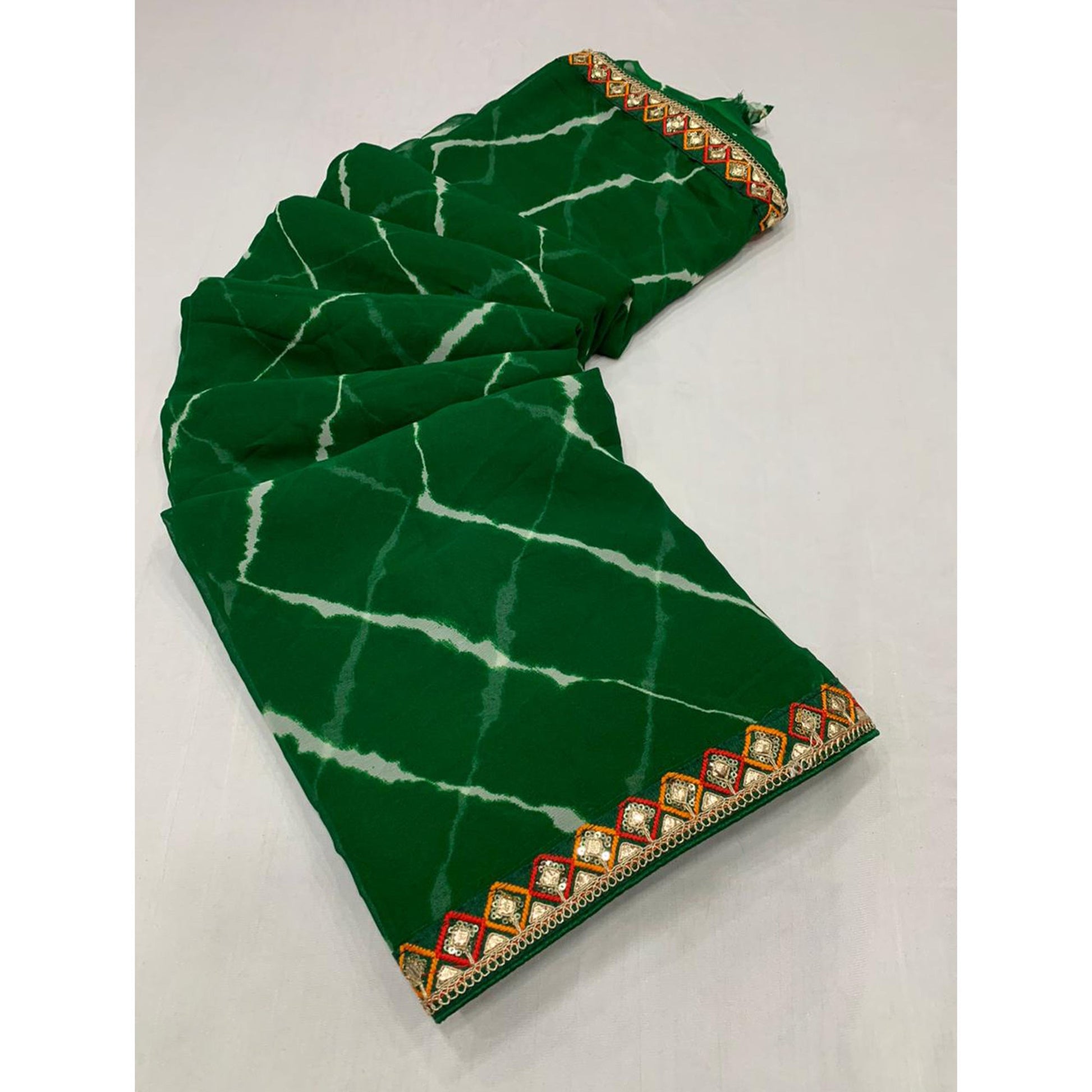 green-printed-georgette-saree-with-sequins-border