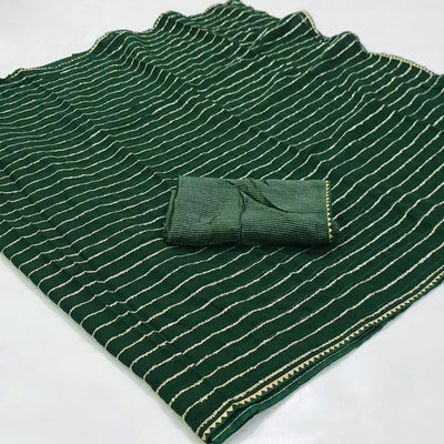 green-striped-woven-georgette-saree