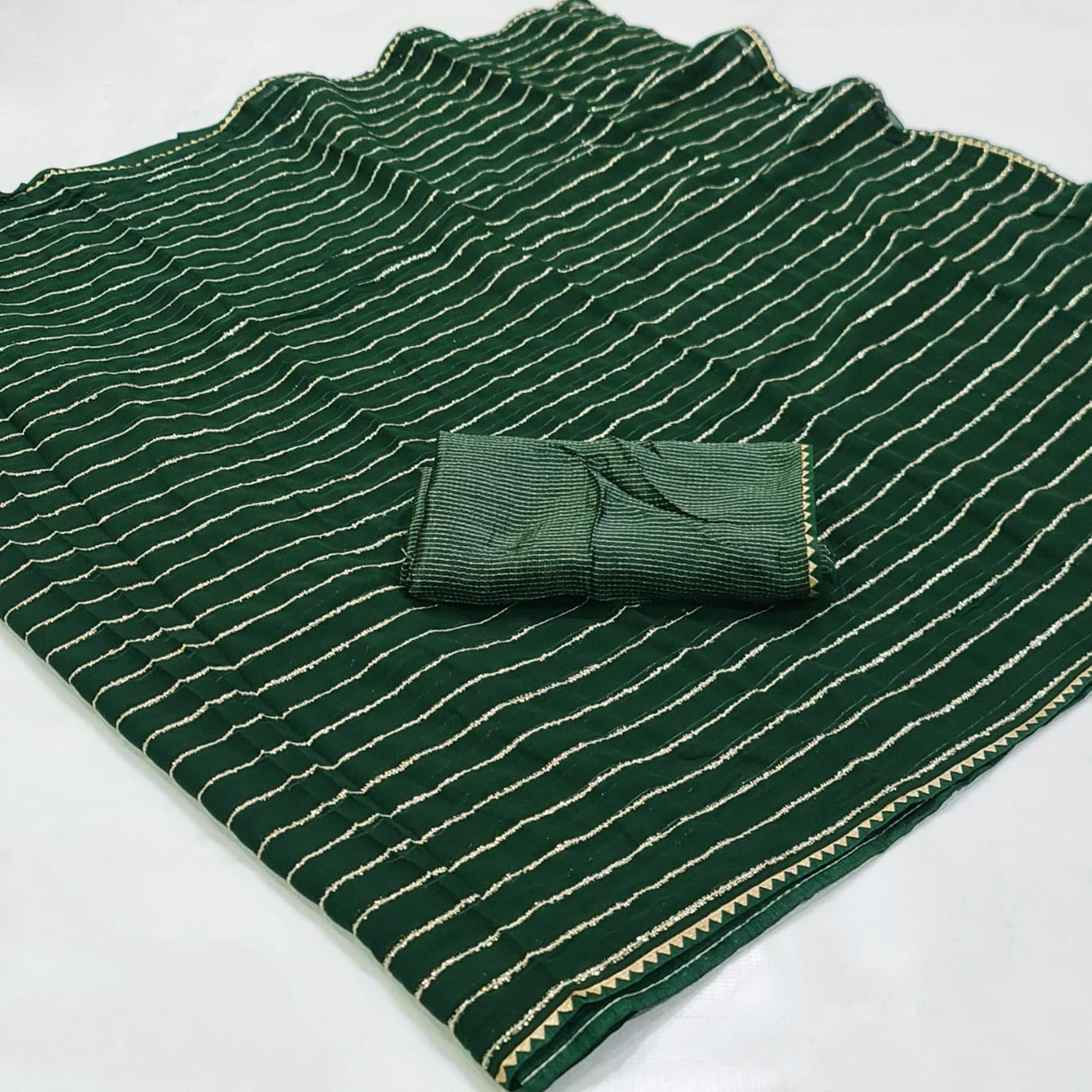 green-striped-woven-georgette-saree