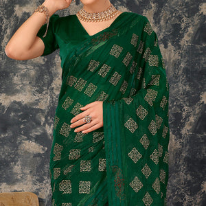 green-foil-printed-chiffon-saree-with-tassels-2