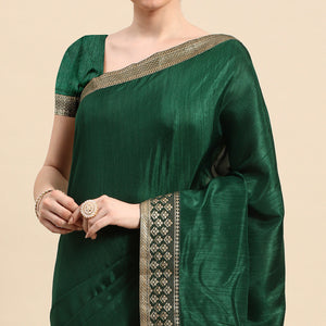 green-solid-vichitra-silk-saree-with-zari-border