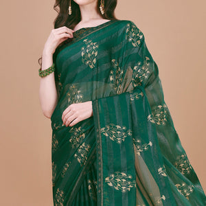 green-foil-printed-chiffon-saree-with-lace-border