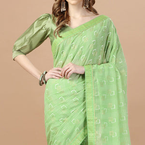 green-foil-printed-chiffon-saree-with-lace-border-3