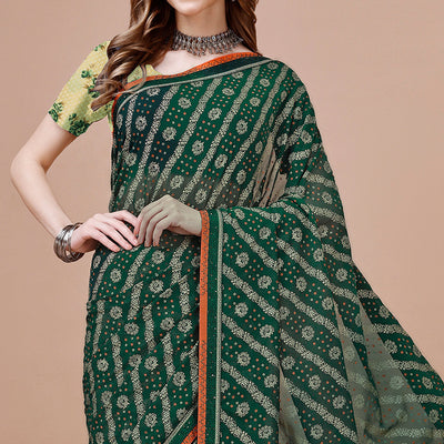green-floral-foil-printed-chiffon-saree-with-lace-border