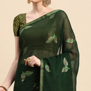 green-sequins-embroidered-chiffon-saree-with-tassels