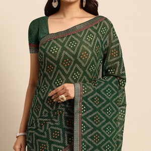 green-floral-foil-printed-chiffon-saree-with-tassels-1