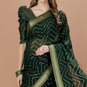 green-foil-printed-chiffon-saree-with-lace-border-4