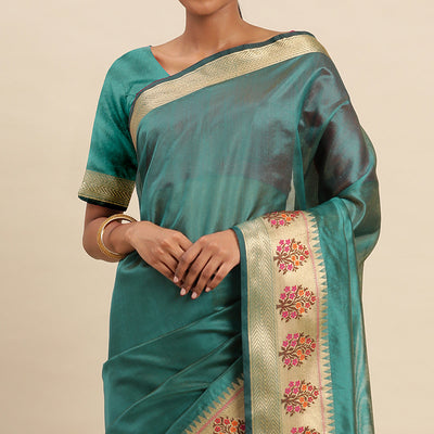 Morpich Woven Organza Saree