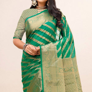 green-woven-organza-saree-with-tassels-20