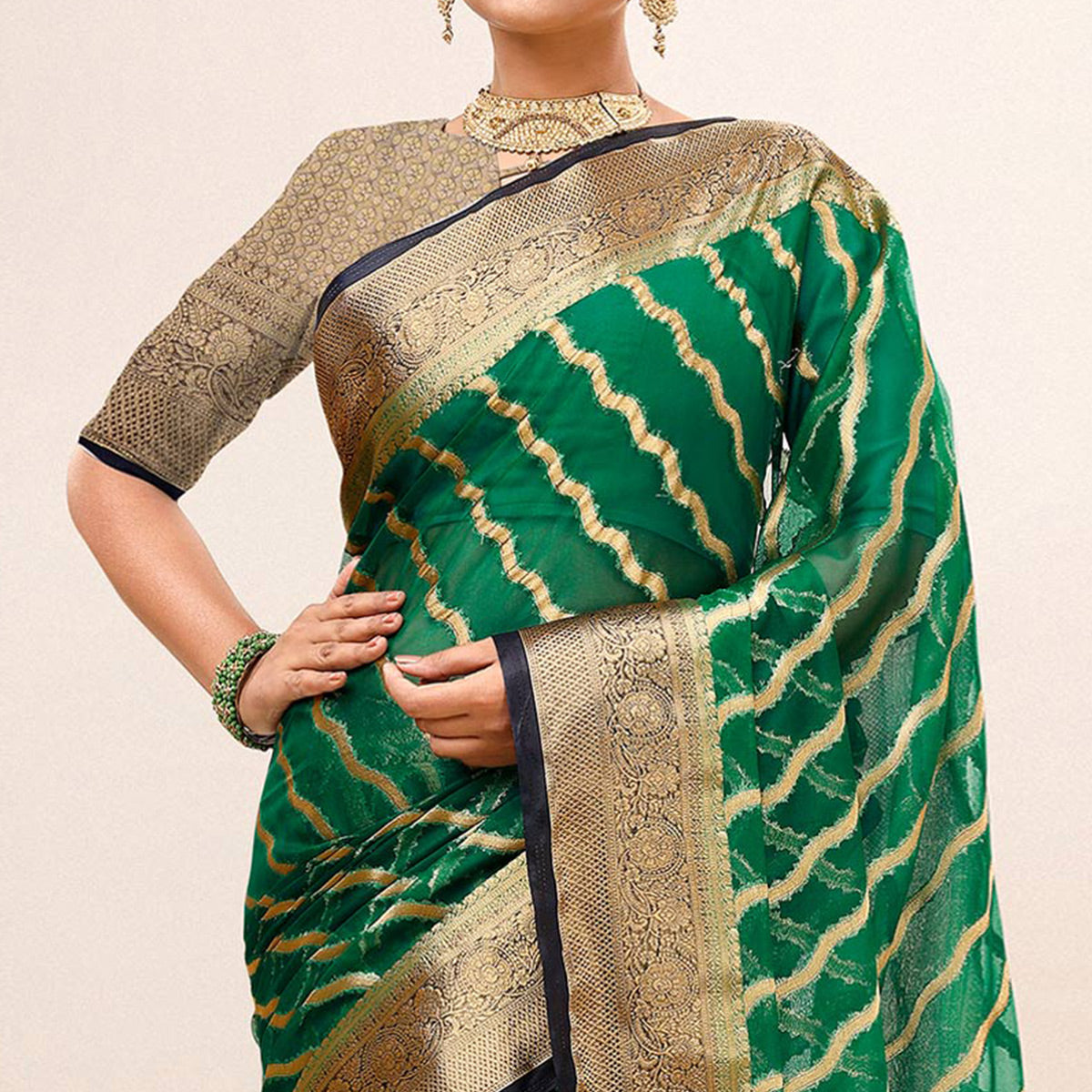 green-woven-organza-saree-with-tassels-23