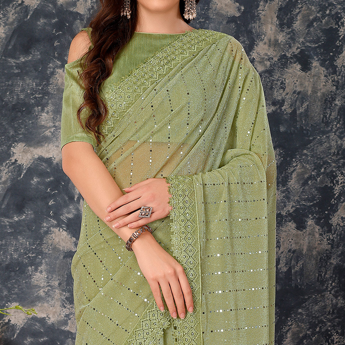 green-tikali-with-floral-embroidered-lycra-saree