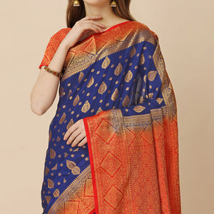 Blue Woven Dola Silk Saree
