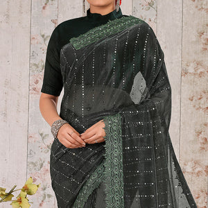 green-tikali-work-lycra-saree-with-embroidered-lace-border