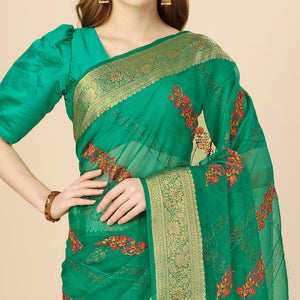 green-floral-embroidery-with-swarovski-work-organza-saree