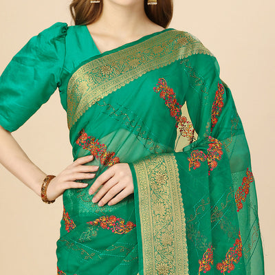 green-floral-embroidery-with-swarovski-work-organza-saree