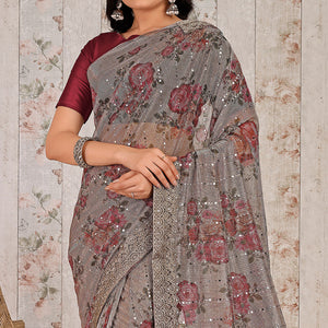grey-floral-digital-printed-lycra-saree-with-embroidered-border