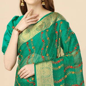 green-floral-embroidery-with-swarovski-work-organza-saree-2