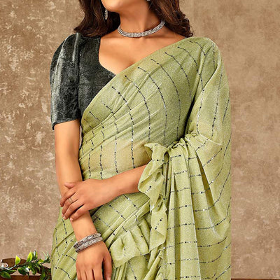 green-tikki-work-lycra-ready-to-wear-ruffle-saree