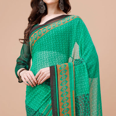green-floral-printed-georgette-saree-14