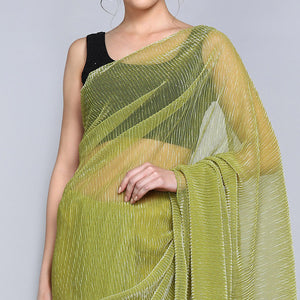 green-solid-lycra-crush-saree
