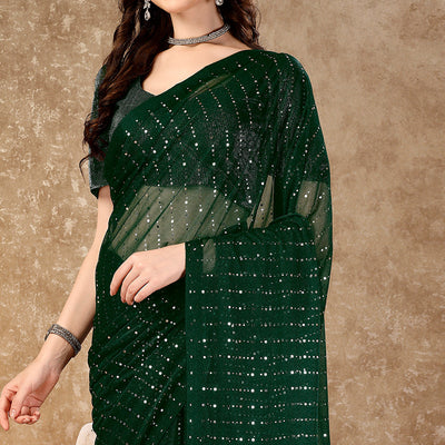 green-tikali-work-lycra-saree-with-tassels