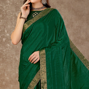 green-floral-swarovski-work-vichitra-silk-saree-with-lace-border