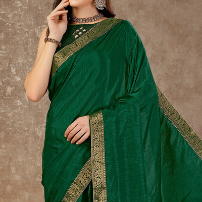 green-floral-swarovski-work-vichitra-silk-saree-with-lace-border