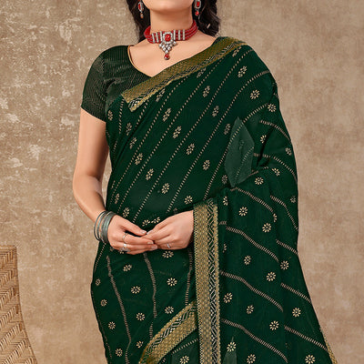 green-floral-foil-printed-chiffon-saree-with-lace-border-1