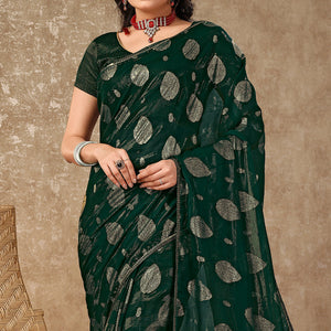 green-foil-printed-chiffon-saree-with-gota-patti-lace-border