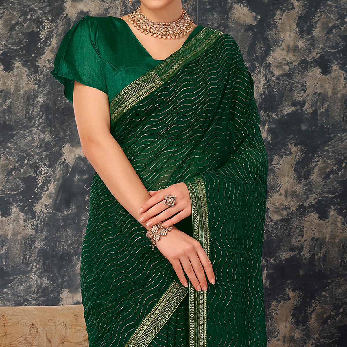 green-zari-embroidery-chiffon-saree-with-lace-border