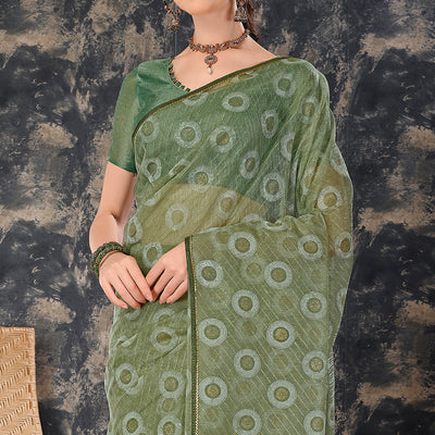 green-printed-with-zari-work-cotton-silk-saree-with-lace-border-1