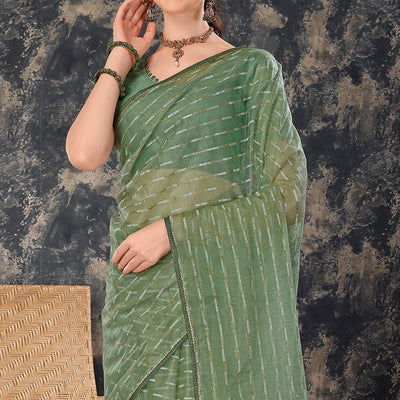 green-zari-printed-cotton-silk-saree-lace-border