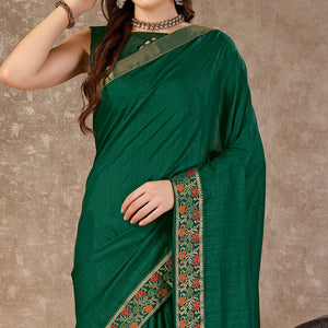 green-swarovski-work-vichitra-silk-saree-lace-border