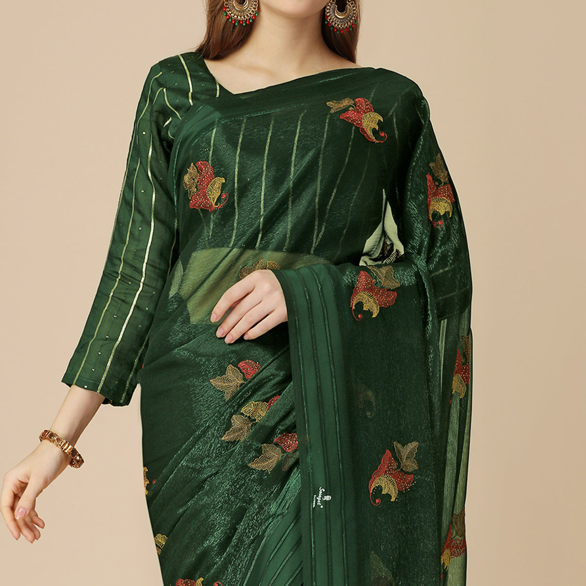 green-floral-embroidered-chiffon-saree-with-with-tassels