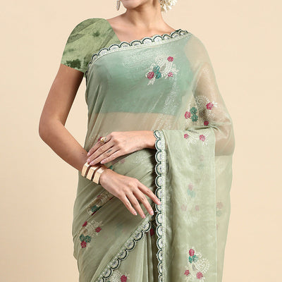 green-foil-printed-with-swarovski-shimmer-chiffon-saree
