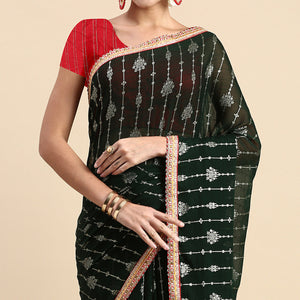 green-foil-printed-with-fancy-border-zomato-silk-saree