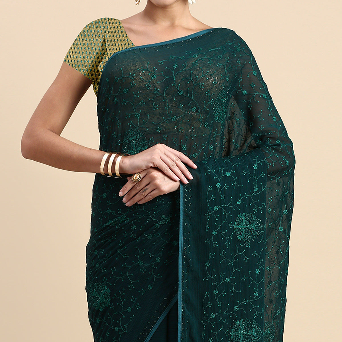 green-floral-embroidered-zomato-silk-saree