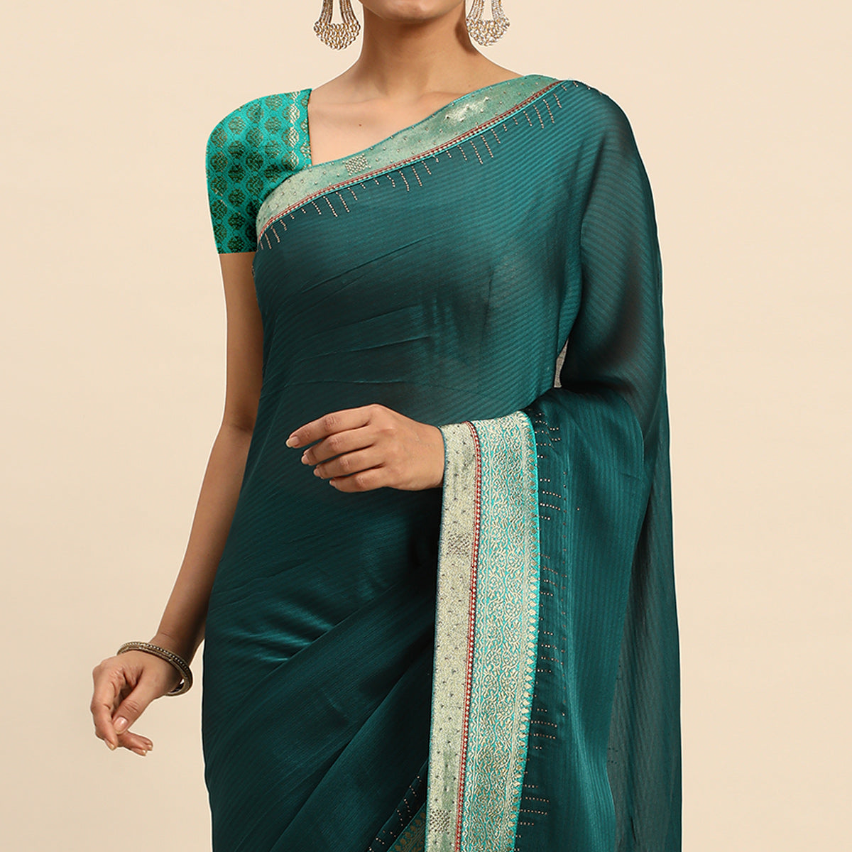 green-swarovski-with-fancy-border-satin-silk-saree