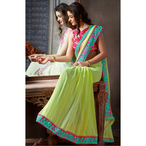 green-embroidered-georgette-saree-2