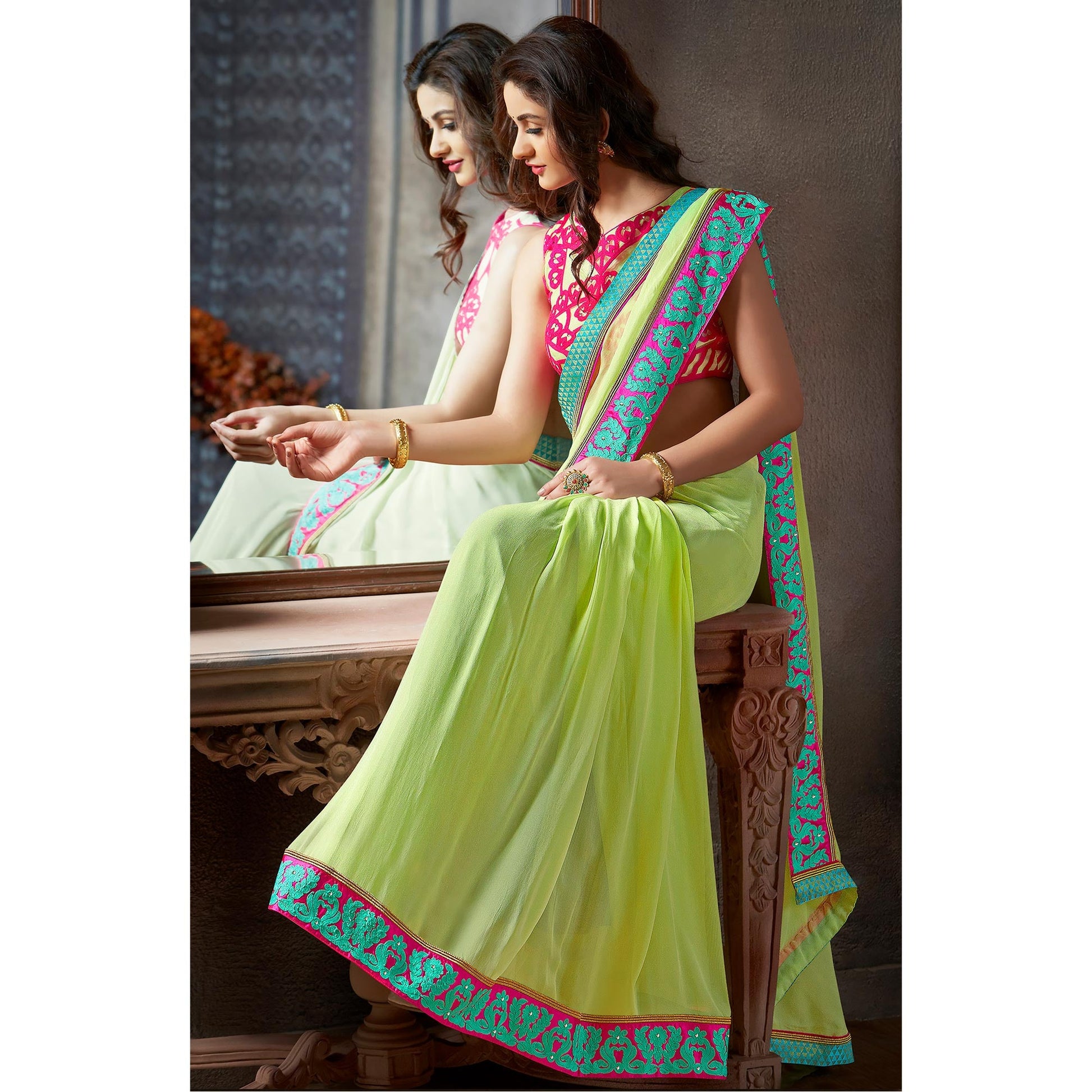 green-embroidered-georgette-saree-2