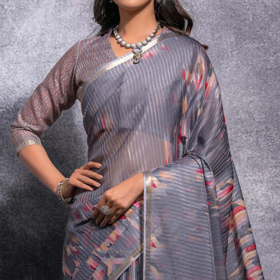 grey-digital-printed-linen-saree-with-woven-border