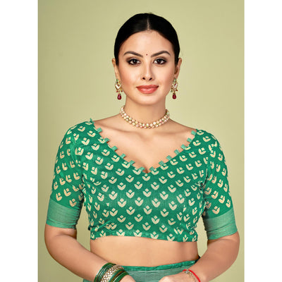 green-printed-tussar-silk-saree-1