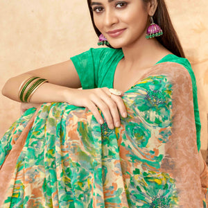 green-floral-printed-georgette-saree-17