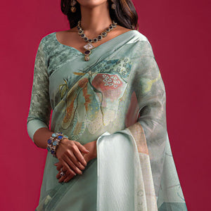 grey-floral-digital-printed-linen-saree-with-woven-border