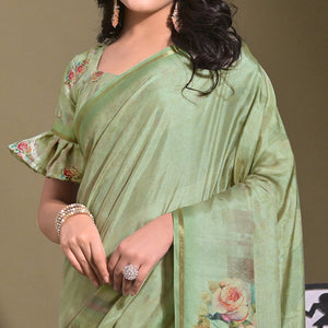 green-floral-digital-printed-tussar-silk-saree
