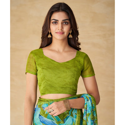 green-abstract-printed-chiffon-saree