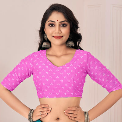 Magenta Bandhani Printed Chiffon Saree