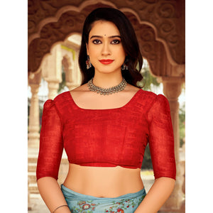 grey-floral-printed-chiffon-saree-4